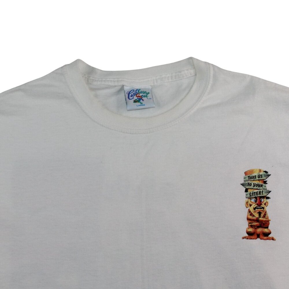 Vintage 2004 Mexico City Beer Guru Brewing Co Large Graphic White T-Shirt Tiki - Picture 8 of 14